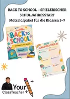 Vorschau - Arbeitsblätter - BACK TO SCHOOL – SCHULJAHRESSTART Klassen 5–7 - Deckblatt