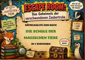Vorschau - Unterrichtsreihen - Schule der magischen Tier(e) | Unterrichtsmaterial | Escape Room | Quiz | Deutsch Klasse 4-8 | mit Lösungen - Deckblatt
