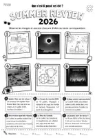 Aperçu - Feuilles d'exercices - Summer review 2026 - récap de l'été - lecture, comprehension, chronologie - Page de couverture