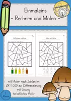 Vorschau - Arbeitsblätter - Rechnen und Malen Herbst Klasse 3 Materialpaket - Seite 1