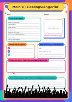 Vorschau - Poster - Lieblingssänger Ausfüllbogen - für den Musikunterricht - Deckblatt