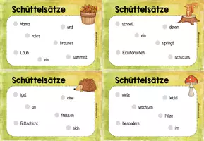Vorschau - Fördermaterial/Inklusion - Schüttelsätze Herbst - Sätze bilden - Seite 1