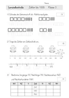 Vorschau - Test - Lernzielkontrolle - Zahlen bis 1000 - Seite 1