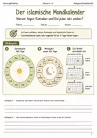 Vorschau - Arbeitsblätter - Islamischer Mondkalender Arbeitsblatt Klasse 5–6 - Deckblatt