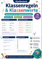 Vorschau - Arbeitsblätter - Klassenregeln Klassenwerte Grundschule - Deckblatt