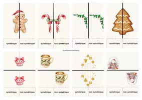 Aperçu - Apprentissages en autonomie - 24 cartes pinces symétrie noel - Page de couverture
