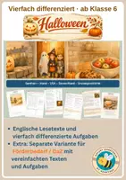 Vorschau - Unterrichtsreihen - Halloween: Spooky Stories and Vocabulary - Englisch ab Klasse 6 - vierfach differenziert inkl. eigener Förderversion / DaZ-Version - Deckblatt