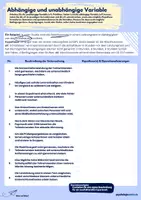 Vorschau - Arbeitsblätter - Unabhängige und abhängige Variable - Experimentalpsychologie - Deckblatt