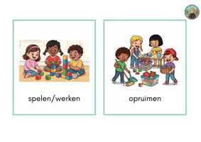 Voorbeeld - Dagritme kaarten Kleuters - Pagina 1