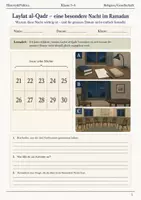 Vorschau - Arbeitsblätter - Laylat al-Qadr Arbeitsblatt Klasse 5–6 - Deckblatt