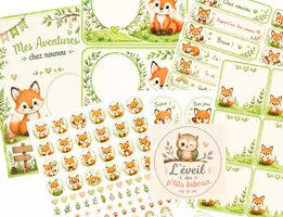 Aperçu - Affichage - Kit cahier et étiquettes petit renard - Page de couverture