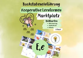 Vorschau - Fördermaterial/Inklusion - Buchstabeneinführung E - Buchstabe E - Marktplatz E - Deckblatt