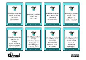 anteprima - Materiale interattivo - WOULD YOU RATHER…? – 40 Cards (Printable & Interactive) - Pagina 1
