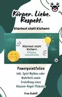 Vorschau - Stundenentwürfe - PPT & Stundenentwurf: Klartext statt Kichern inkl Bildkarten & Lösungen - Körper Liebe Respekt Teil 1 - Biologie - Deckblatt