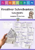 Vorschau - Fördermaterial/Inklusion - Neuigkeiten von den Ferien - Schreibhilfe für Ferienberichte - Deckblatt