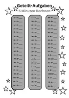 Vorschau - Arbeitsblätter - Geteilt-Aufgaben 1x1 - 5 Übungblätter zum 5 Minuten Rechnen - Deckblatt