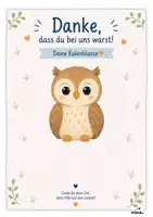 Vorschau - Poster - Vorlage und Abschiedsposter Dankeschön von der Eulenklasse - Deckblatt