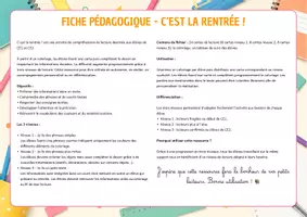 Aperçu - Cartes d'exercices - C'est la rentrée - Atelier de lecture - Page 2