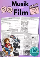 Vorschau - Arbeitsblätter - Musik im Film, Musikunterricht, Arbeitsblätter - Deckblatt