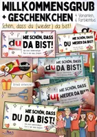 Vorschau - Anderer Materialtyp - Willkommensgruß - Grußkarte Schuljahresanfang Willkommen Begrüßung Steckkarte Geschenk - Deckblatt