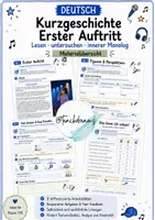 Vorschau - Arbeitsblätter - Kurzgeschichte „Erster Auftritt" - Übungsmaterial - Deckblatt