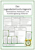 Vorschau - Arbeitsblätter - Das Jugendarbeitsschutzgesetz (verschiedene AB, Fallkarten) - Deckblatt