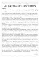 Vorschau - Arbeitsblätter - Das Jugendarbeitsschutzgesetz (verschiedene AB, Fallkarten) - Seite 1