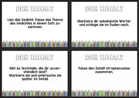 Vorschau - Stationenlernen - Gedichtanalyse Aufgabenkarten (kooperativ, editierbar) - Seite 3