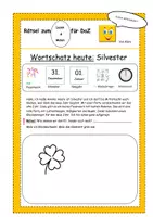 Vorschau - Arbeitsblätter - Klaro DaZ Rätsel Lies und Male Silvester + Mini Memory® - Deckblatt