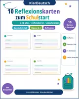 Vorschau - Arbeitsblätter - 10 Reflexionskarten zum Schulstart - Deckblatt