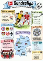 Vorschau - Arbeitsblätter - Lernposter + Arbeitsblätter zum Thema "Bundesliga" (Lückentext, Hörverstehen) + Lösung & MP3 + Mindmap + Infografik - Deckblatt
