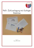 Vorschau - Arbeitsblätter - Heft Zahlzen zerlegen mit Stäbchen, Zahlzerlegung, Montessori, Griffel, Valerie Würz - Deckblatt