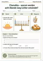 Vorschau - Arbeitsblätter - Chanukka Arbeitsblatt Klasse 5–6 - Deckblatt