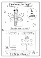 Vorschau - Mal- und Bastelvorlagen - L wie Libelle kreative Bastelvorlage - Deckblatt
