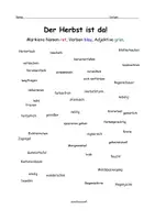 Vorschau - Arbeitsblätter - 🍁Übungsblatt zu Wortarten Herbst | Merkwörter Herbst | Wortschatz Herbst | Wortsammlung Herbst | | Deutsch | DaZ | DaF | 2. und 2. Klasse | Arbeitsblatt Herbst | Differenziert mit Lösung | Merkblatt - Seite 3