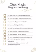 Vorschau - Arbeitsblätter - Checkliste Wegbeschreibung - Deckblatt