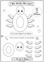 Vorschau - Mal- und Bastelvorlagen - O wie Oktopus – kreative Bastelvorlage - Deckblatt