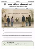 Vorschau - Arbeitsblätter - Holocaust-Gedenktag Arbeitsblatt Klasse 5–6 - Deckblatt