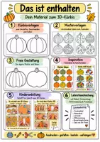 Vorschau - Mal- und Bastelvorlagen - Herbst basteln Grundschule | 3D-Herbstdeko mit Kürbis, Eichel, Blatt & Pilz | Materialpaket | Klasse 2-4 - Seite 2