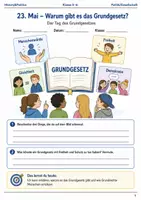 Vorschau - Arbeitsblätter - Tag des Grundgesetzes Arbeitsblatt Klasse 5–6 - Deckblatt