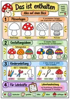 Vorschau - Mal- und Bastelvorlagen - 3D-Pilz basteln im Herbst | Kunst & Basteln Grundschule | Vorlagen & Anleitung | Klasse 2-4 - Seite 1