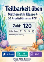 Vorschau - Arbeitsblätter - Teilbarkeit üben | Mathematik Klasse 4 | 10 Arbeitsblätter als PDF - Deckblatt