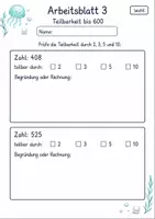 Vorschau - Arbeitsblätter - Teilbarkeit üben | Mathematik Klasse 4 | 10 Arbeitsblätter als PDF - Seite 3