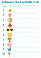 Voorbeeld - Bewegend leren met zomerse pictogrammen – inzetbaar voor verschillende vakken - Voorblad