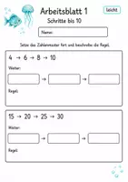 Vorschau - Arbeitsblätter - Zahlenmuster | Mathematik Klasse 4 | 10 Arbeitsblätter als PDF - Seite 1