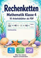 Vorschau - Arbeitsblätter - Rechenketten | Mathematik Klasse 4 | 10 Arbeitsblätter als PDF - Deckblatt
