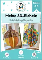 Vorschau - Mal- und Bastelvorlagen - 3D-Eicheln basteln im Herbst | Kunst & Basteln Grundschule | Vorlagen & Anleitung | Klasse 2-4 - Deckblatt