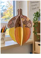 Vorschau - Mal- und Bastelvorlagen - 3D-Eicheln basteln im Herbst | Kunst & Basteln Grundschule | Vorlagen & Anleitung | Klasse 2-4 - Seite 2