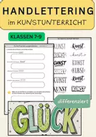 Vorschau - Unterrichtsreihen - Handlettering im Kunstunterricht | Klasse 7–9 | Schriftarten & Gestaltung | differenziert - Deckblatt