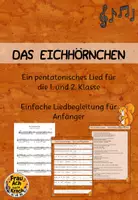 Vorschau - Stundenentwürfe - Das Eichhörnchen - Lied für die 1. und 2. Klasse mit Pentatonik-Begleitung ~ Grundschule Musik - Deckblatt